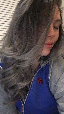 Gray balayage result