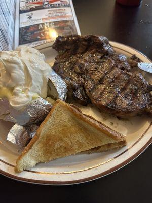 8oz. Ribeye steak and baked potato