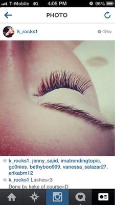 Size 12's, 14's individual eyelash extensions done by kenia