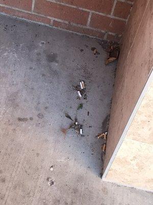 Cigarette butts not picked up