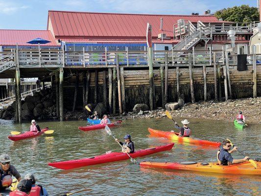 The first folks in the water got more time practicing their strokes as they waited for us.