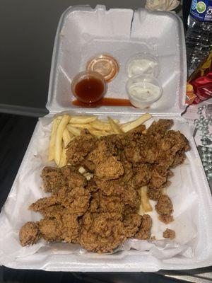 Fried Gizzards and Fries