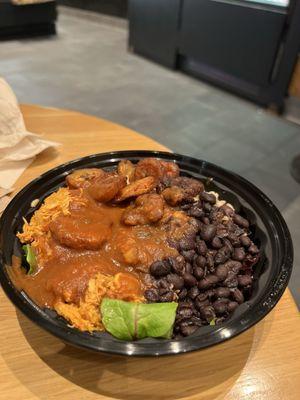 $15 - Shredded chicken bowl, with black beans and plantain.  It's ok but the chicken is waaay too salty!