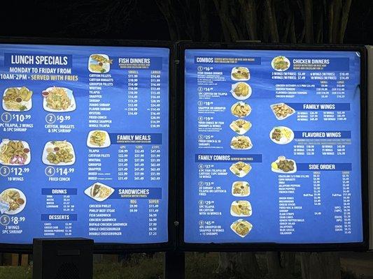 Drive Thru Menu