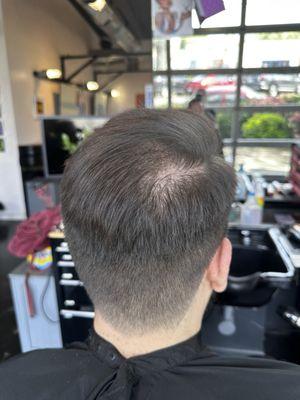 Another client that doesn't use product and a result of holding your head shape.