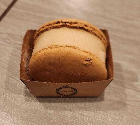 Cappuccino macaron ice cream sandwich