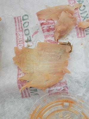 Onion skin from burrito.