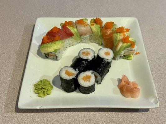 Rainbow Roll & Salmon Roll