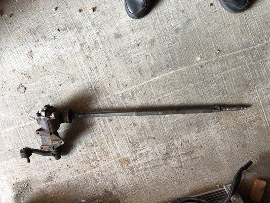 Ke10 bye bye old steering box. custom steering shaft (rack and pinion conversation)