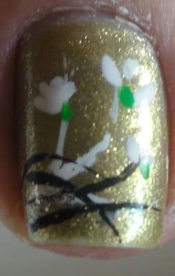 My design.(many weeks after pedicure,so not that vibrant,but good) Loved the lime green polish.