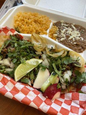 Taco plate (carne asada)