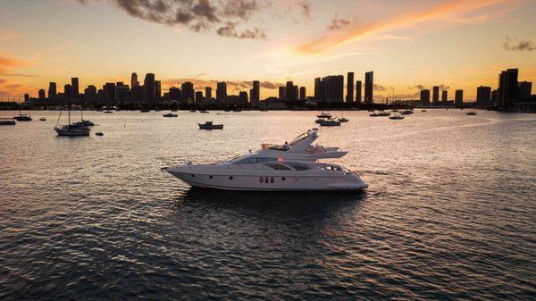 Our 65' UNIQ Azimut Yacht available for charters in Miami Beach FL