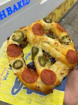 Jalapeño and pepperoni pretzel