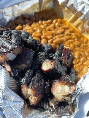 Rib tips and beans