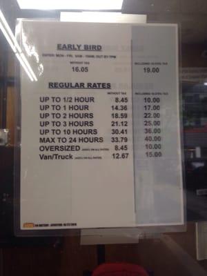 Disregard those rates for some reason. 40$ for 2 1/2 hrs.