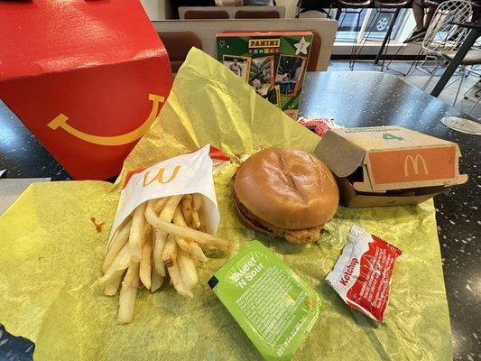 4 pc. Chicken McNugget Happy Meal & a McChicken.