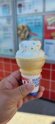 Confetti cake dipped cone (my daughter asked to try and ate half of my cone!)