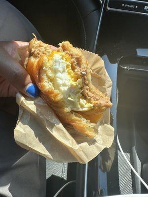 Breakfast Croissant with Sausage, Egg & Cheese