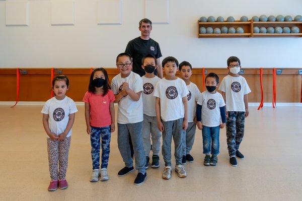 Sifu Matyas Tamas and the youngest Wing Tsun students in the Kids Kung Fu Class