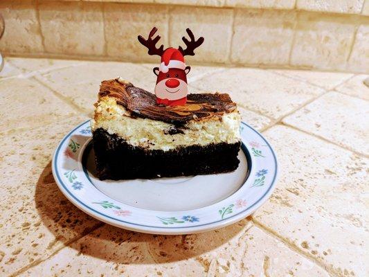 The cheesecake brownies are to die for!  All decked out for Christmas, too:)