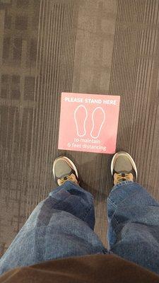 Sorry my feet can't fit in the social distancing marker.