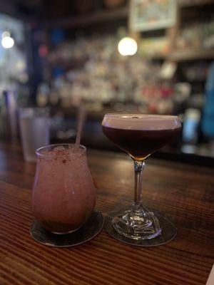 Boozy watermelon Agua Fresca and espresso martini