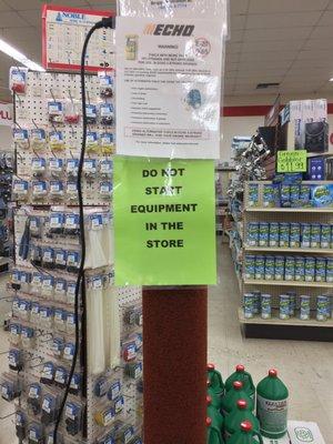 Saturday July 28, 2018 · Colonial Hardware - Do not start equipment in the store? Now who would do this? lol