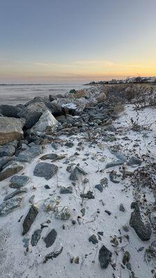 Snow sand and sunset