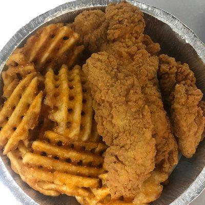 4 Piece Chicken Finger With Waffle Fries