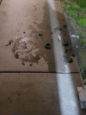 Raw sewage exploded on to our walkway.