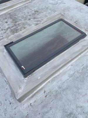 Skylight finished and fixed from the water intrusion