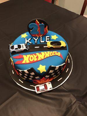 Cake I ordered for my boyfriend on his 21st. (He collects Hot Wheels and is a huge car fan). Cake looked perfect and tasted great as well :)