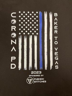 Custom T-Shirts Designed and Printed  for a Corona PD sponsored event