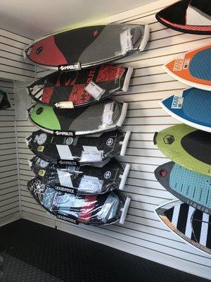 Wakeboards, wakesurf boards, ballast bags, water skis, tubes, floats, handles and ropes