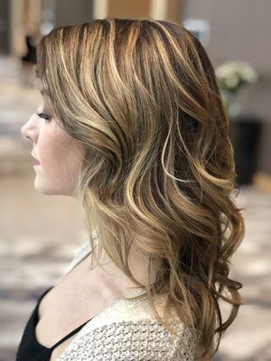 Balayage with contrast