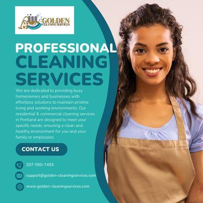 Golden Cleaning Services offers professional-grade cleaning for residential and commercial properties.