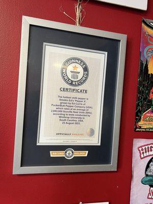 THE official word from Guinness World Records, Pepper X is now the hottest!