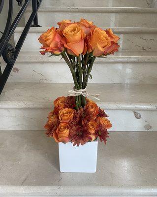 Orange Roses Topiary
 Order online at
 www.seasonsflowersmiami.com