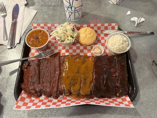 Rib combo at Smokin' Mo's in Chico, Calif.