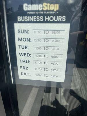 Business hours as of 10/19/24