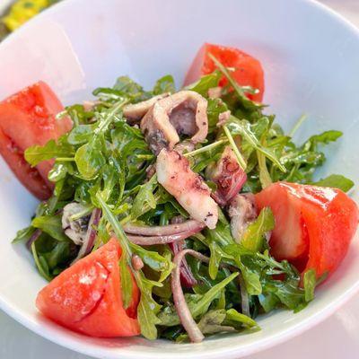 Grilled octopus salad. Photo by @martiwantsmore