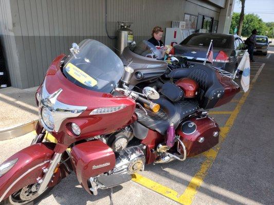 Fuel stop on our way to DC for the Rolling Thunder Memorial ride.