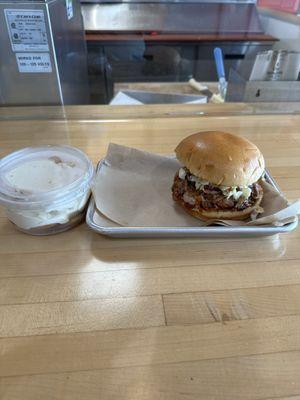 Carolina pulled pork sandwich