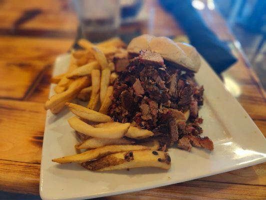 Beef brisket sandwich