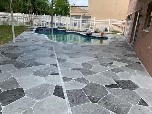 Beautiful pool deck. Call ESS Affiliated LLC for your Decorative Concrete needs tel:9545339309