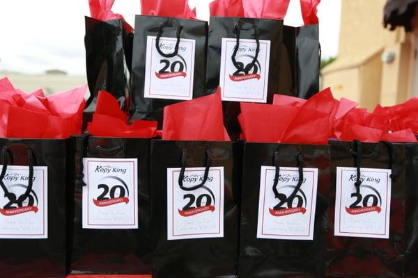 Goodie Bags for 20th Year Anniversary...