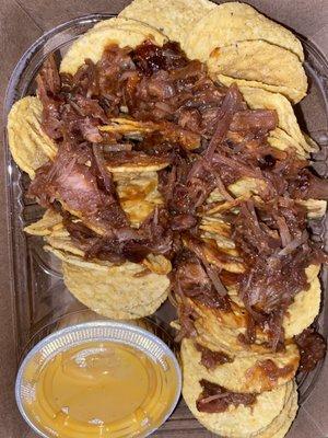 Pulled pork nachos.