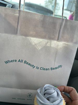 "Where All Beauty Is Clean Beauty" Oh and my yummy treat! I want another one, lol.