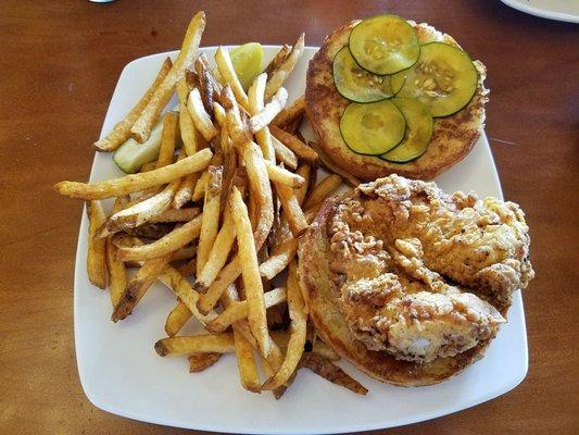 Fried Chicken Sandwhich with Fries