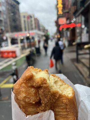 My favorite...called a cow tongue. Fried dough. Still warm. I ate the whole thing.  "moooo"